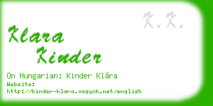 klara kinder business card